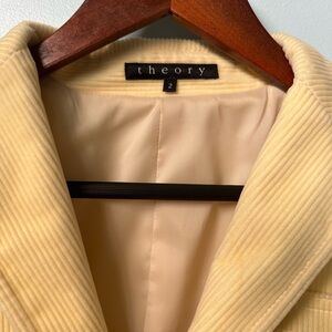 Theory Size 2 Yellow Corduroy Blazer